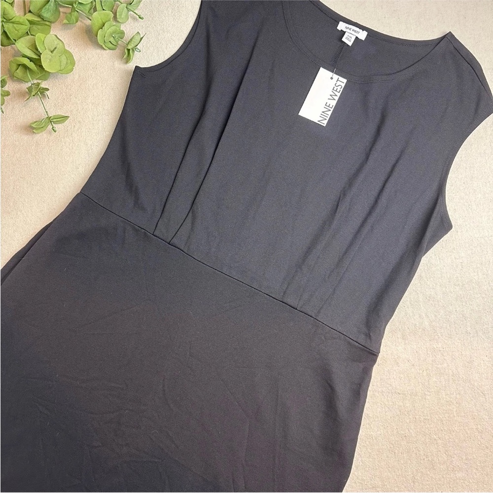 Nine West Ponte Knit Sheath Dress Black Stretch Capsule Classic Size XXL NWT